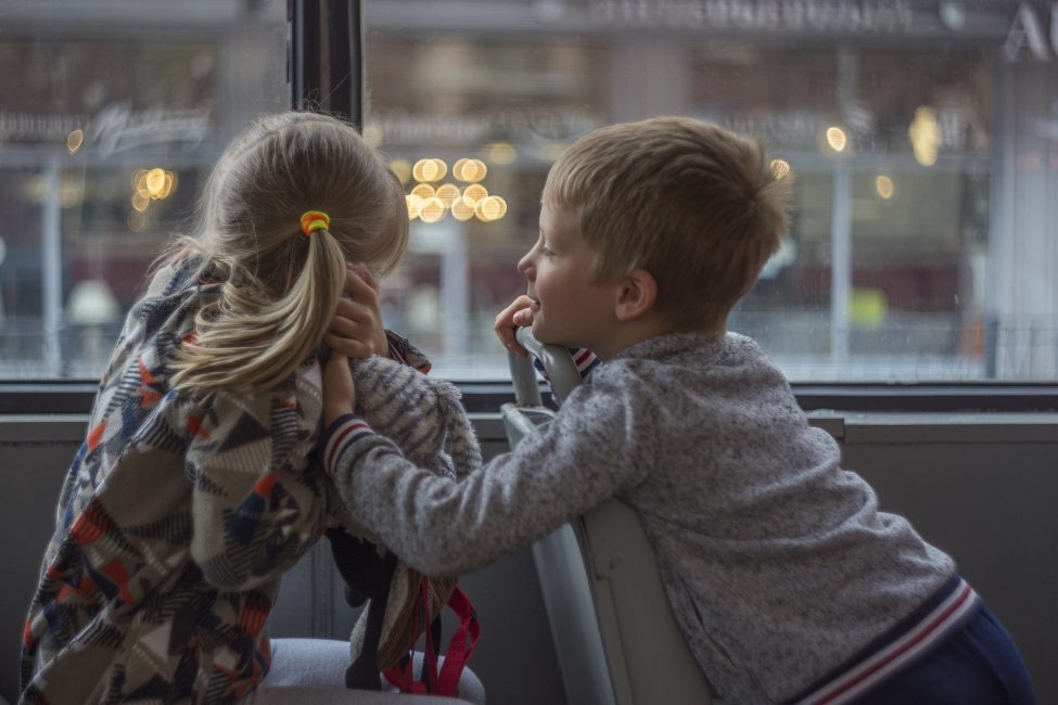 Two children close to each other